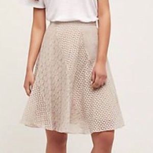 Maeve For Anthropologie Ivory Thera Leaf Skirt